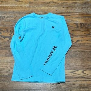 Hurley 18-20 adult small  Aqua Long Sleeve Tee